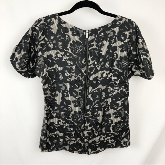 Banana Republic 100% Silk Black/Tan Career Blouse - Picture 5 of 6